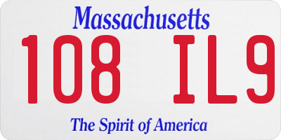 MA license plate 108IL9
