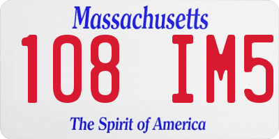 MA license plate 108IM5