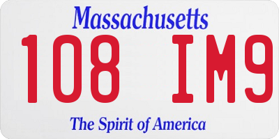 MA license plate 108IM9