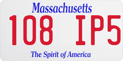 MA license plate 108IP5
