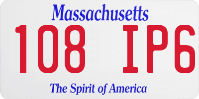 MA license plate 108IP6