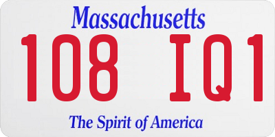 MA license plate 108IQ1