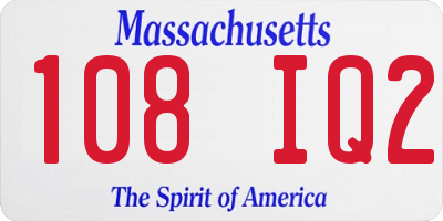 MA license plate 108IQ2
