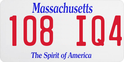 MA license plate 108IQ4