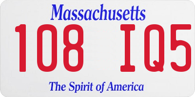 MA license plate 108IQ5