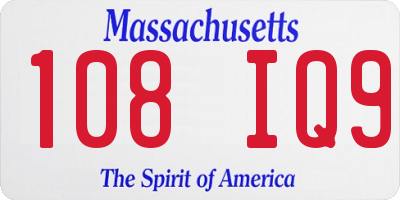 MA license plate 108IQ9