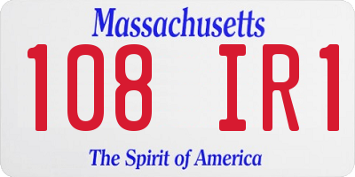 MA license plate 108IR1
