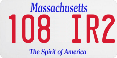 MA license plate 108IR2