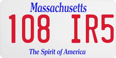 MA license plate 108IR5