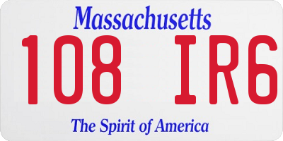 MA license plate 108IR6