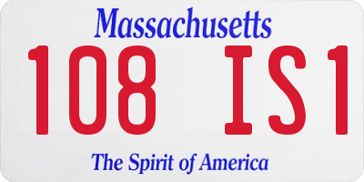 MA license plate 108IS1
