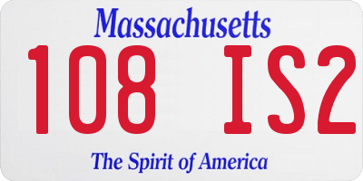 MA license plate 108IS2