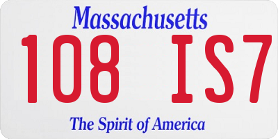MA license plate 108IS7