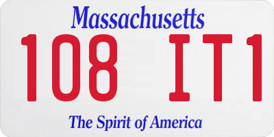MA license plate 108IT1