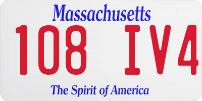 MA license plate 108IV4