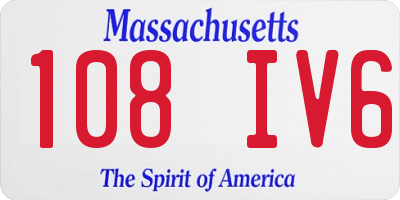 MA license plate 108IV6