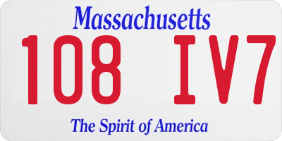 MA license plate 108IV7