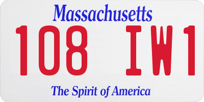 MA license plate 108IW1
