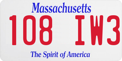 MA license plate 108IW3