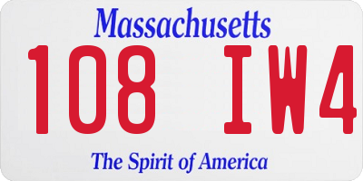 MA license plate 108IW4