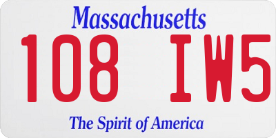 MA license plate 108IW5