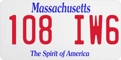 MA license plate 108IW6
