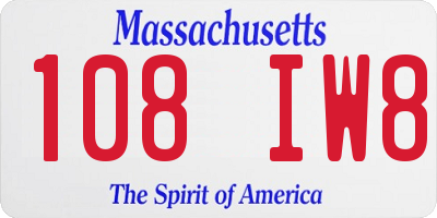 MA license plate 108IW8
