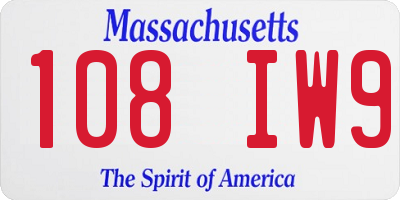 MA license plate 108IW9