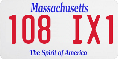 MA license plate 108IX1