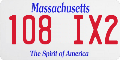 MA license plate 108IX2