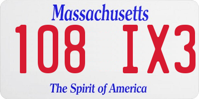 MA license plate 108IX3