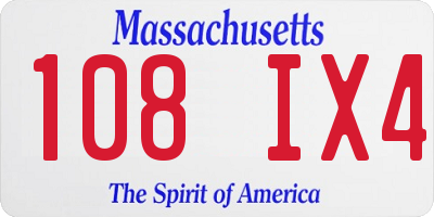 MA license plate 108IX4