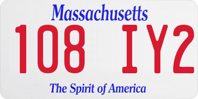 MA license plate 108IY2