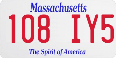 MA license plate 108IY5