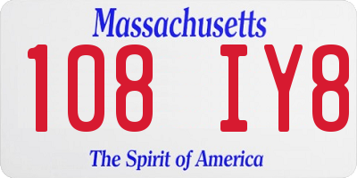 MA license plate 108IY8
