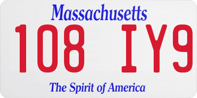 MA license plate 108IY9