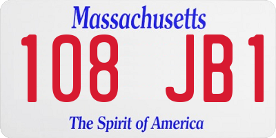 MA license plate 108JB1