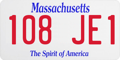 MA license plate 108JE1