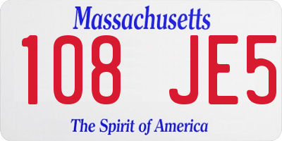 MA license plate 108JE5