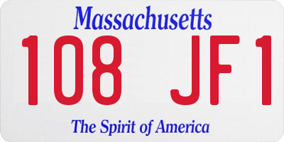 MA license plate 108JF1