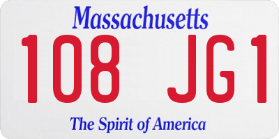 MA license plate 108JG1