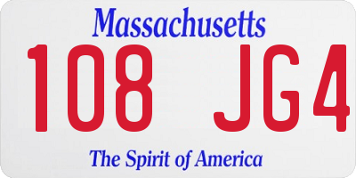 MA license plate 108JG4