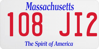 MA license plate 108JI2
