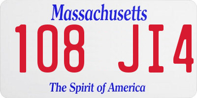 MA license plate 108JI4