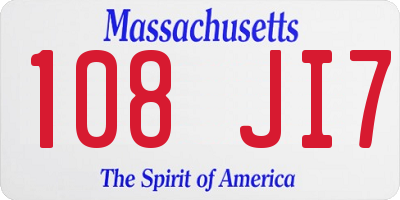 MA license plate 108JI7