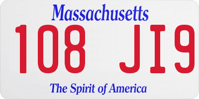 MA license plate 108JI9