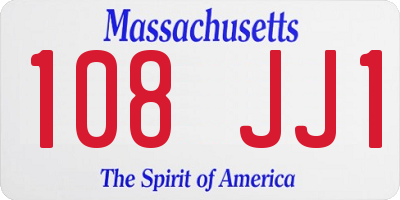 MA license plate 108JJ1