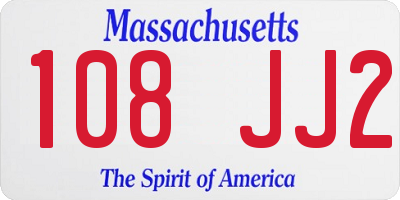 MA license plate 108JJ2