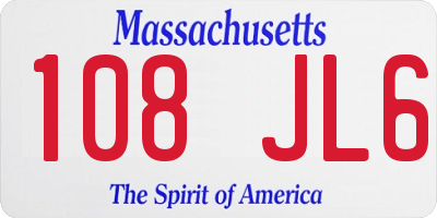 MA license plate 108JL6