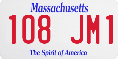 MA license plate 108JM1